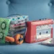 classic audio cassette with player and headphones jpg